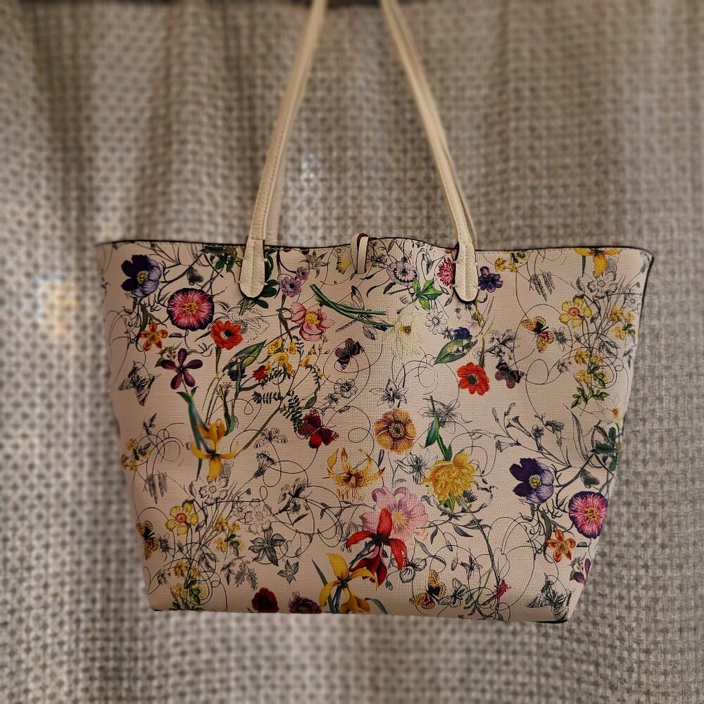 Designer Inspired Flora Infinity Tote Reversible Bag w/ Clutch